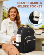 LOVEVOOK Laptop Backpack for Women with Giant Tumbler Holder 15.6 inch,Designer ... - Image 3