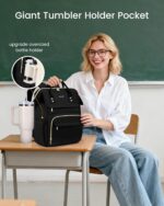 LOVEVOOK Laptop Backpack for Women with Giant Tumbler Holder Pocket,15.6 inch Wa... - Image 3