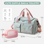Small Gym Bag for Women, Travel Duffle Bag Carry On Weekender Bag with Shoe Comp... - Image 4
