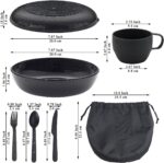 Berglander Camping Mess Kit with Bowl, Plate, Cup, Spoon, Fork, Knife and Carry ... - Image 3