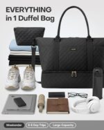 HOTOR Travel Duffel Bag - Weekender Bags for Women, Gym Tote Bags with Shoe Comp... - Image 5