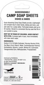 Coleman Camp Soap Sheets – 25 Travel Soap Sheets for Camping, Hiking & Backpacki... - Image 3