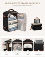 LOVEVOOK 40L Travel Backpack Carry on Flight Approved,Personal Item Bag with 3 P... - Image 6