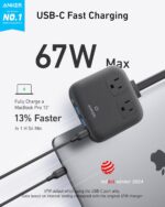 Anker Travel Power Strip, Anker Nano 67W Max 6-in-1 USB C Charger, 2 AC, 2 USB A... - Image 3