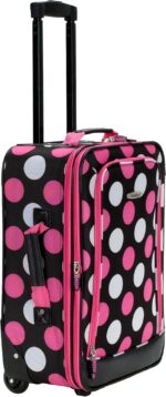 Rockland Fashion Softside Upright Luggage Set,Expandable, Multi/Pink Dot, 2-Piec... - Image 10