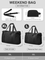 Expandable Travel Duffle Bags Weekender Overnight Bags for Women Men Hospital Ba... - Image 3