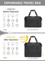 Expandable Travel Duffle Bags Weekender Overnight Bags for Women Men Hospital Ba... - Image 4