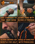 Atomic Bear Paracord Bracelet (2 Pack) - Adjustable - Fire Starter - Loud Whistl... - Image 4