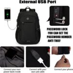 SHRRADOO Anti Theft Laptop Backpack Travel Backpacks with usb Charging Port for ... - Image 4