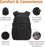 Amazon Basics Travel Laptop Backpack with Multiple Pockets and Compartments for ... - Image 3