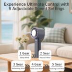 Portable Handheld Turbo Fan, 5 Gear Adjustable Portable Silent Mini Bladeless El... - Image 3