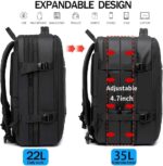 BANGE 35L Travel Backpacks,Weekender Expandable Carry-On Backpack for Airplanes,... - Image 6