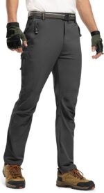 TBMPOY Men's Lightweight Hiking Pants with Belt 5 Zip Pockets Waterproof Quick-D... - Image 3