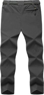 TBMPOY Men's Lightweight Hiking Pants with Belt 5 Zip Pockets Waterproof Quick-D... - Image 4