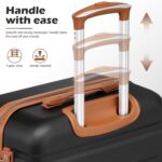 Coolife Luggage Suitcase Spinner Hardshell Lightweight TSA Lock (apricot white, ... - Image 3