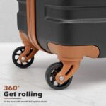 Coolife Luggage Suitcase Spinner Hardshell Lightweight TSA Lock (apricot white, ... - Image 4