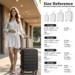 Coolife Luggage Suitcase Spinner Hardshell Lightweight TSA Lock (apricot white, ... - Image 5