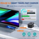 Travel Adapter USB C, Universal All in One Worldwide Travel Adapter Fast Charge ... - Image 3