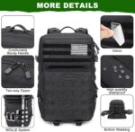 Tactical Backpack 45L Army Military Rucksack, Water Resistant MOLLE EDC Pack, La... - Image 4