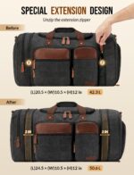 Canvas Duffle Bag for Travel 50L Expandable Travel Duffel Bags for Men Women Ove... - Image 4