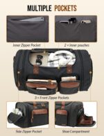 Canvas Duffle Bag for Travel 50L Expandable Travel Duffel Bags for Men Women Ove... - Image 5