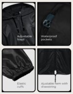 COOFANDY Mens Packable Rain Jacket Lightweight Waterproof Raincoat with Hood Out... - Image 6