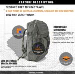 Travel Duffle Bag Backpack for Men - Large Tactical Bags Weekender Gym Bag for O... - Image 4