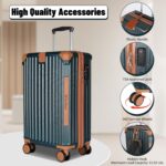 22x14x9 Airline Approved Vintage Style Carry On Luggage with Backpack Sets, ABS+... - Image 6
