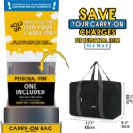 For Spirit Airlines Personal Item Bag 18x14x8 Foldable Travel Duffel Bag Tote Ca... - Image 3