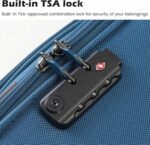 Coolife Luggage 4 Piece Set Suitcase Spinner TSA Lock Softshell lightweight (blu... - Image 3