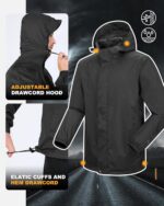 Outdoor Ventures Packable Rain Suit for Men Lightweight Waterproof Breathable Ra... - Image 4