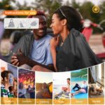 DUKUSEEK Hooded Stadium Blanket, Waterproof Windproof Outdoor Fleece Blanket - L... - Image 6