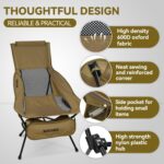 MARCHWAY Lightweight Folding High Back Camping Chair with Head Support, Stable P... - Image 5