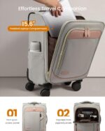 LOVEVOOK 4 Pcs Carry On Luggage 22x14x9 Airline Approved 20 Inch Underseat Carry... - Image 3