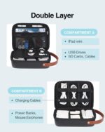 Luxtude Electronics Organizer Travel Case for Chargers and Cords, Hard Case for ... - Image 3