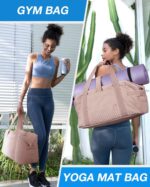 BAGSMART Large Gym Bag with Yoga Mat Buckle, Weekender Overnight Bag for Women, ... - Image 3