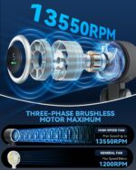 Portable Handheld Turbo Fan, 5 Gear Wind, Battery Operated, Up to 12 Working Hou... - Image 3