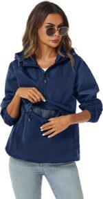 Avoogue Womens Rain Jacket with Hood,Pullover,Packable,Lightweight,Windbreaker,W... - Image 3