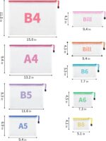JARLINK 18 Pack 8 Sizes Mesh Pouch, 9 Colors, Waterproof Zipper Bags Document Mu... - Image 3