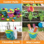 JOYIN Foldable Beach Bucket Set - 3 Packs Collapsible Toy Buckets with Shovels a... - Image 8