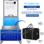 Narwey Carry on Luggage 22x14x9 Airline Approved Foldable Duffle Bag for Travel ... - Image 3
