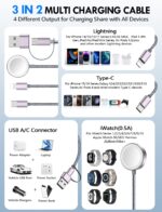 2Pack Multi Charging Cable Cord for Travel Vacation Essentials,Apple Watch Charg... - Image 3