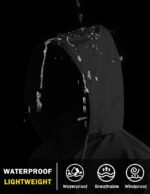 COOFANDY Men's Light Rain Jacket with Hood Packable Waterproof Raincoat Golf Rai... - Image 4