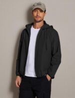 COOFANDY Men's Light Rain Jacket with Hood Packable Waterproof Raincoat Golf Rai... - Image 8