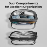 tomtoc Electronic Organizer Travel Case, Water Resistant Dual Compartment Tech P... - Image 3