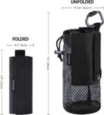 BASSDASH Tactical Molle Water Bottle Pouch with Carabiner Foldable Mesh Holder B... - Image 5