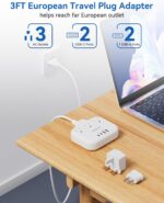 European Travel Plug Adapter, US to European Plug Adapter with 3 American Outlet... - Image 4