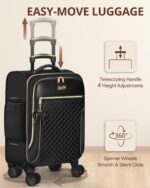 Carry On Luggage 22x14x9 Airline Approved, 20 Inch Softside Suitcase with 4 Pcs,... - Image 5