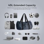 pack all 45L Foldable Duffel Bag, Water-Resistant Sports Gym Bag, Portable Weeke... - Image 3