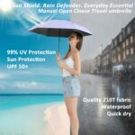 BAODINI Travel Essentials Mini Umbrella for Purse With Case Small Compact UV Sun... - Image 4
